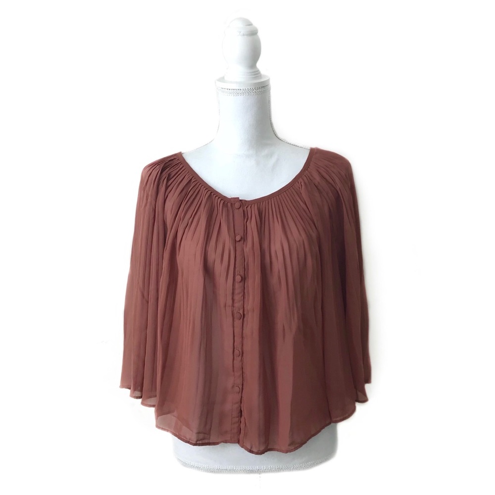 Forever 21 Burnt Orange Button Up Top